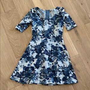 Floral Blue Mini Dress